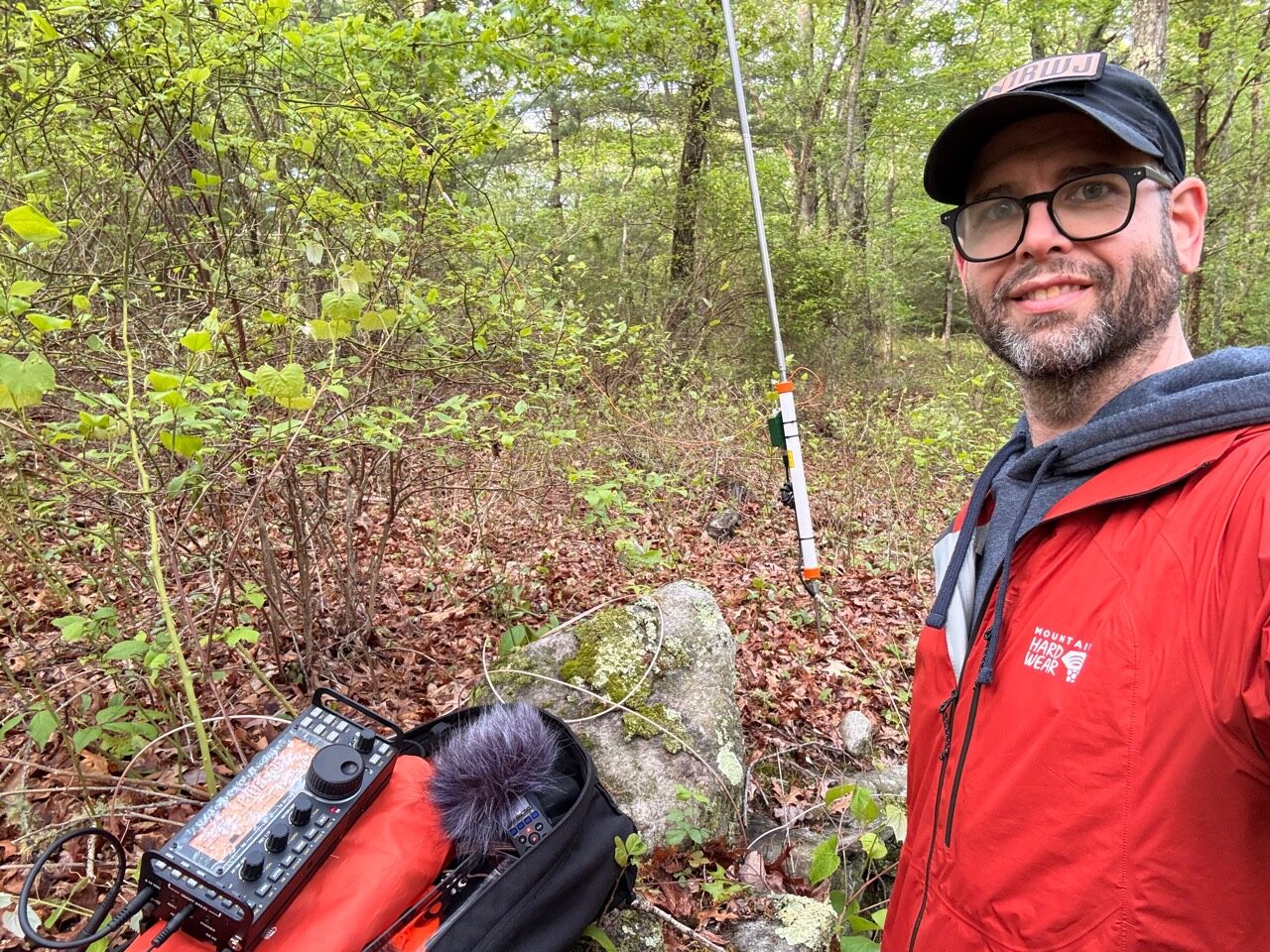 KX3 radio and antenna setup in the woods for the Kimball and Burlingame twofer