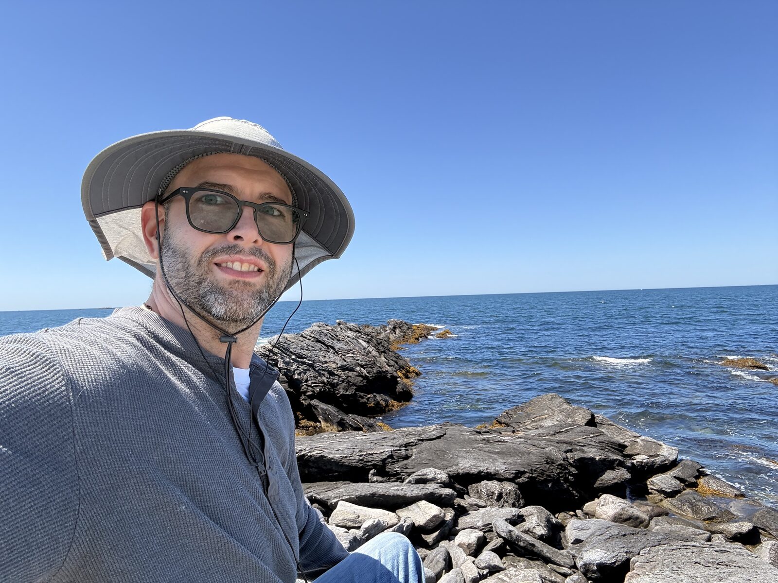 N1RWJ at the rocky Sachuest Point shoreline after the activation