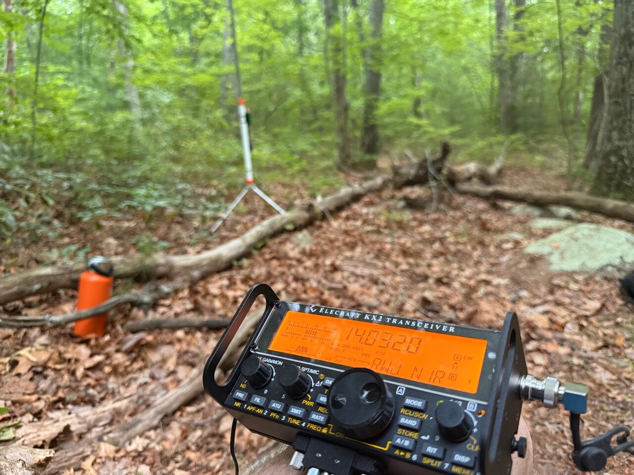 KX2 operating position in the woods at Blackstone River Valley National Historical Park