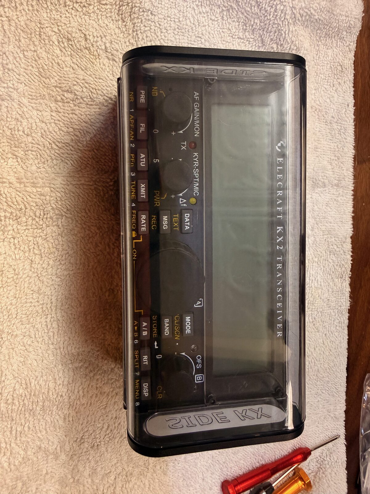 KX2 battery cover back in place after the rail installation