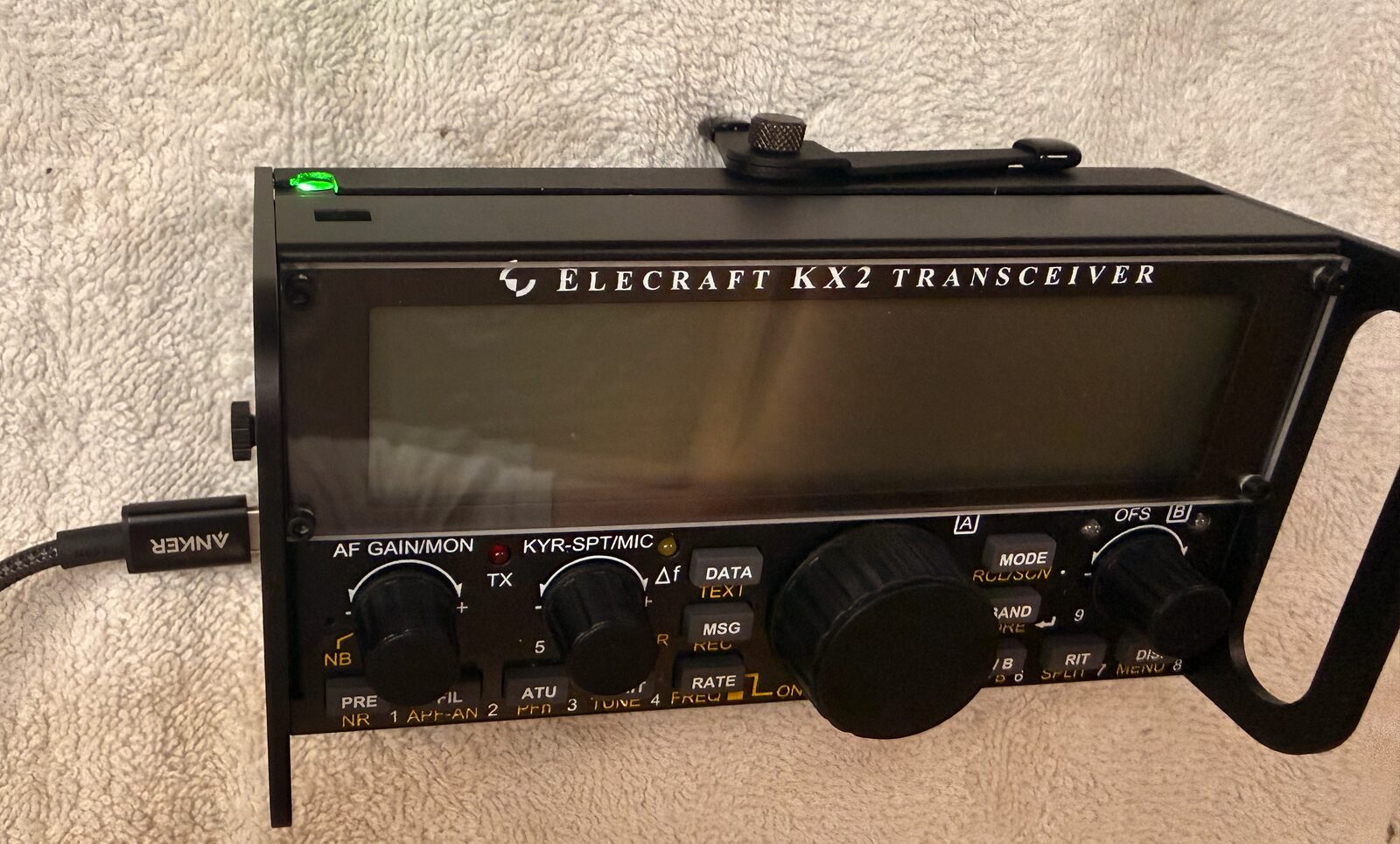 Elecraft KX2 charging through the new USB-C port